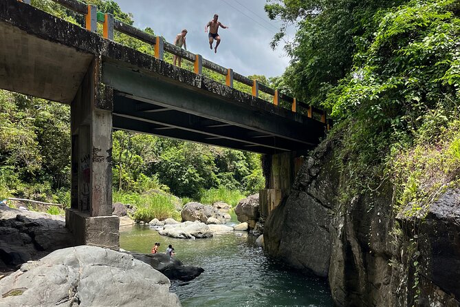 Incredible Hike & Cliff Jumping in the Heart of Puerto Rico - A local meal at Tortuguero Bar BQ