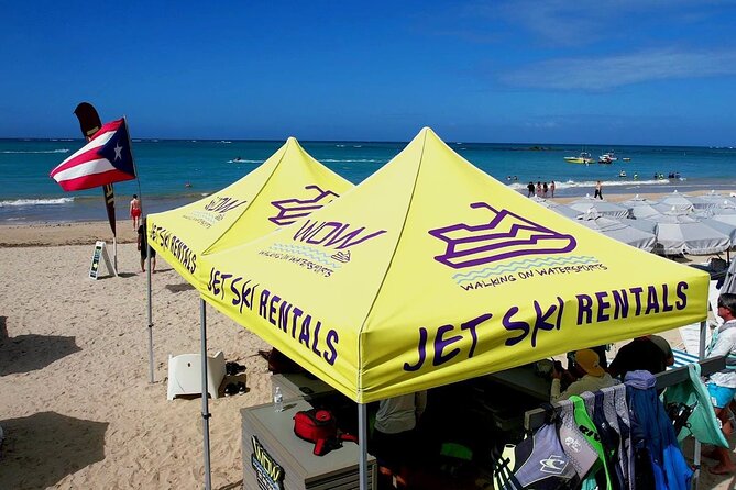 Jet Ski Rentals Isla Verde Beach - Getting the safety briefing and life jacket