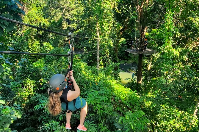 Rainforest and Junglequi Zipline Combo Tour - Getting geared up at Junglequí Zipline Park