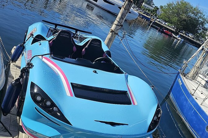 San Juan PR Watersports Car Rental Blue McLaren - Arriving at San Juan Bay Marina