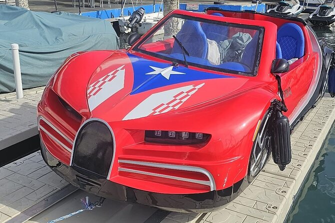 San Juan Watersports Car Rentals Red Bugatti - The safety briefing and getting ready