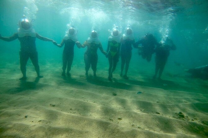 Underwater Sea Trek in San Juan: Explore Beneath the Waves - Entering the Cove With the Sea Trek Helmet