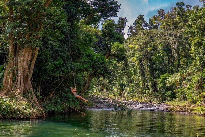 Yunque Rainforest River Rope Swing with Waterslide and Beach Tour - Luquillo’s volcanic rocks, waterfall, and swimming hole