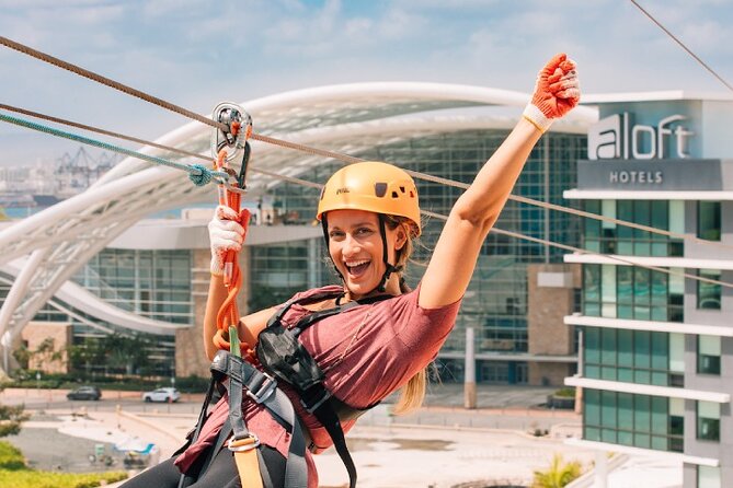 Zipline Sky Bull in Urban Environment in Toroverde urban park San Juan - Three cable runs, from 150 to 400 feet
