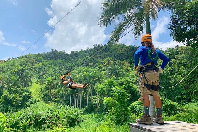 Ziplining at the Rainforest in Puerto Rico - The short hike is brief, but not effortless